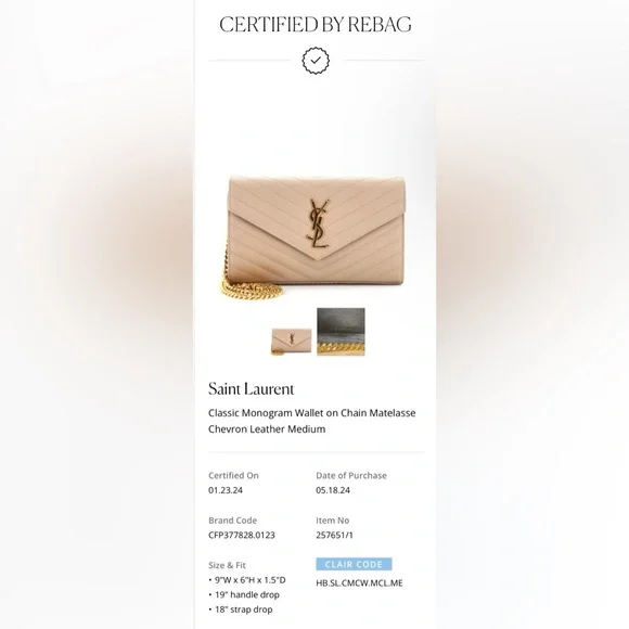 Saint Laurent Taupe Quilted Leather Chain Shoulder Bag with Gold Hardware - Picture 10 of 10